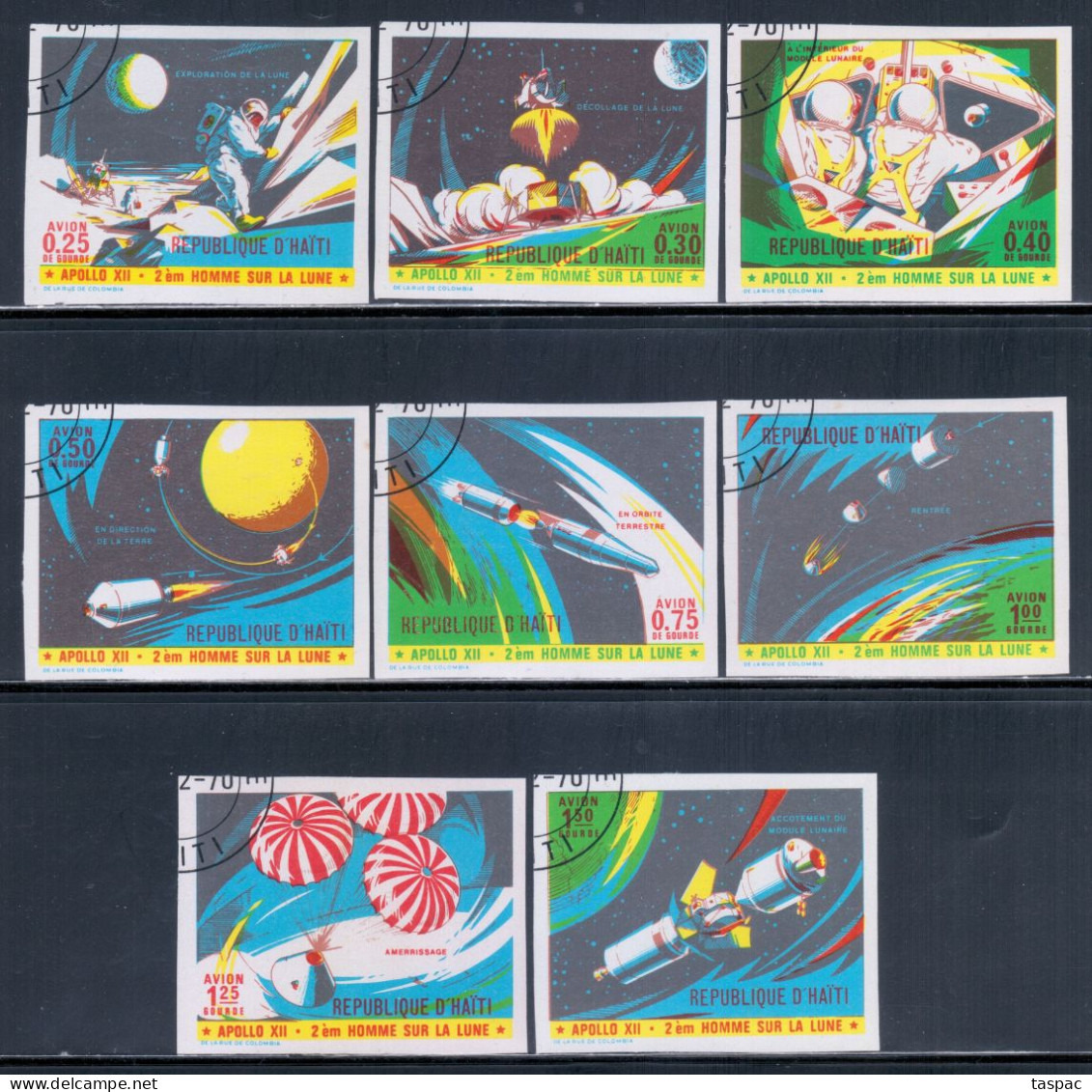 Haiti 1970 Mi# 1116-1131 B Used - Imperf. - Apollo 12 / Space - North  America