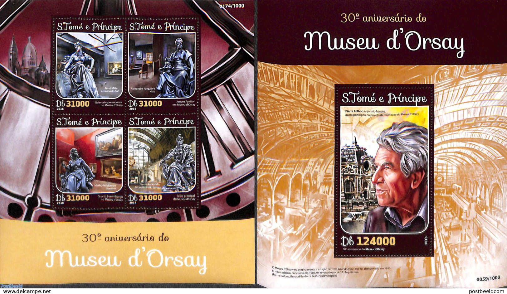 Sao Tome/Principe 2016 Museé D'Orsay 2 S/s, Mint NH, Art - Modern Art (1850-present) - Museums - Museen