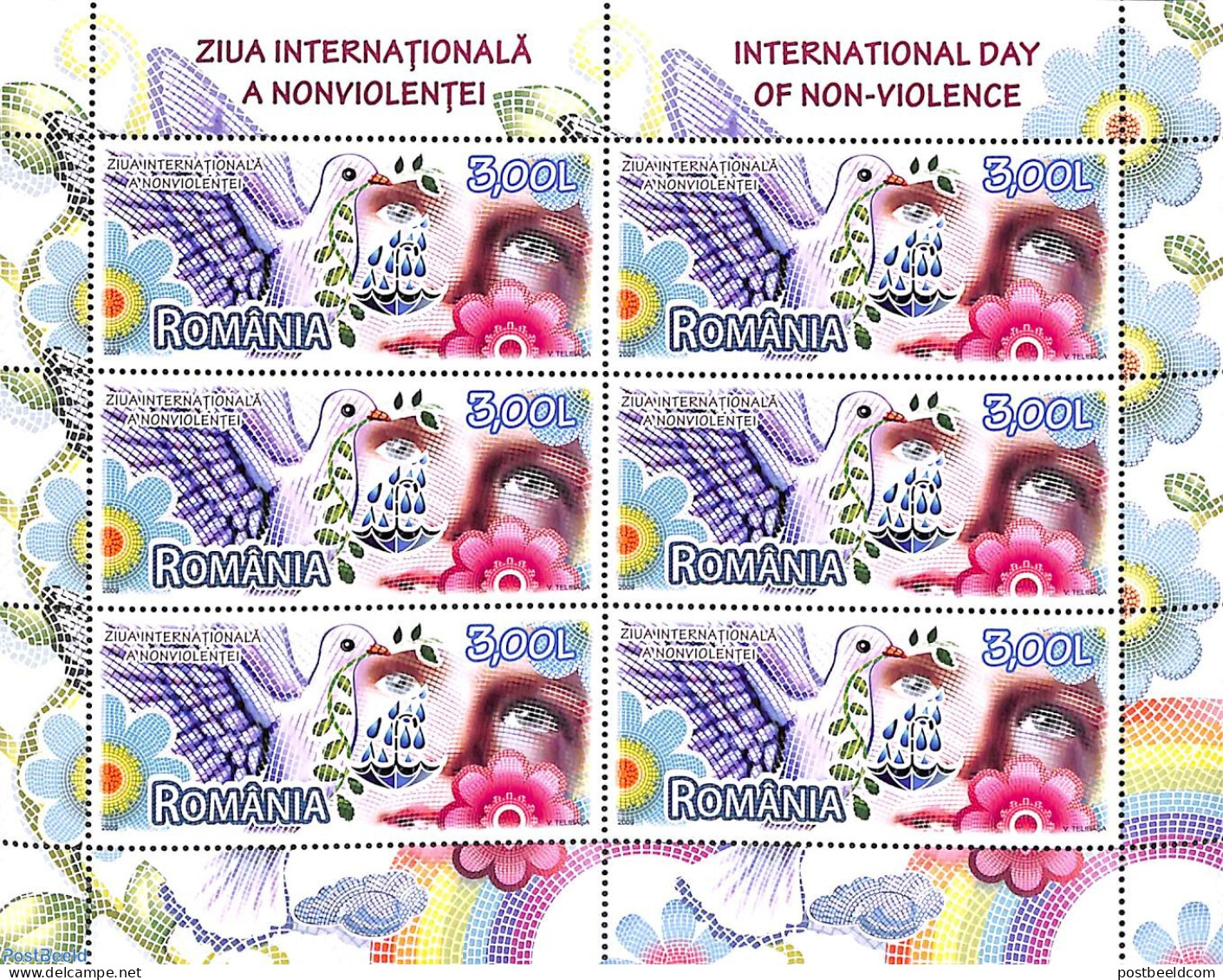 Romania 2009 Int. Day Of Non-Violence M/s, Mint NH, Nature - Birds - Ongebruikt