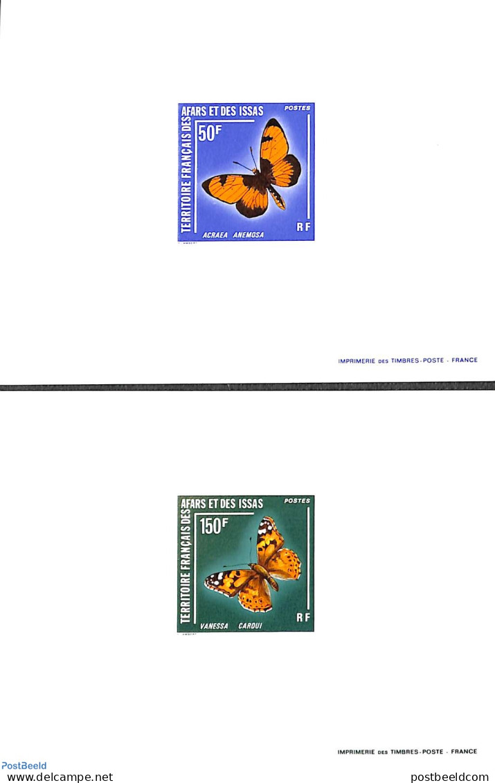 Afars And Issas 1976 Butterflies 2 Epreuves De Luxe , Mint NH, Nature - Butterflies - Unused Stamps