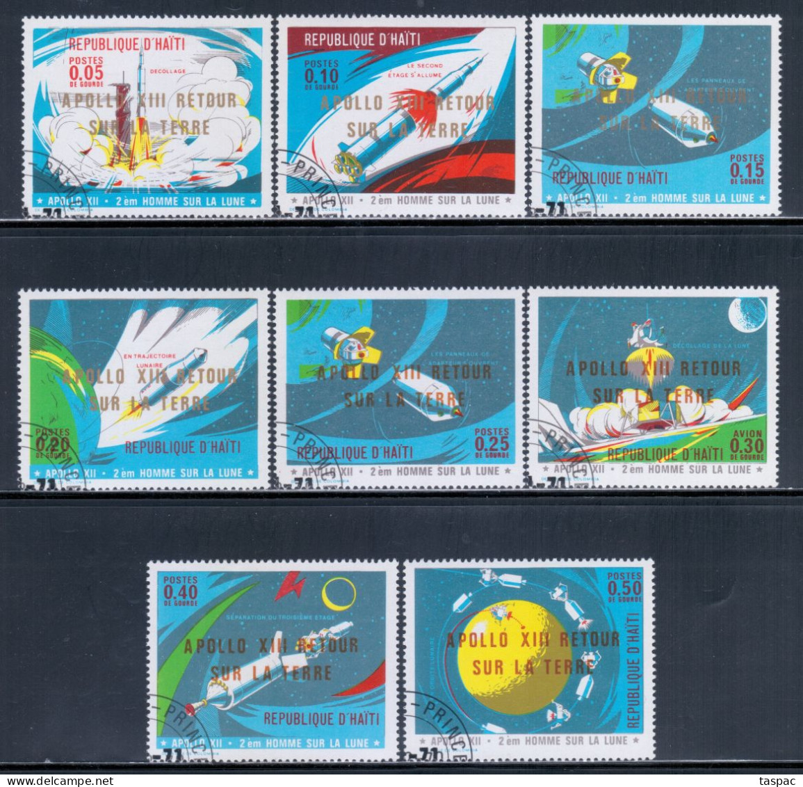 Haiti 1971 Mi# 1143-1158 A Used - Overprinted - Apollo 13 / Space - Amérique Du Nord