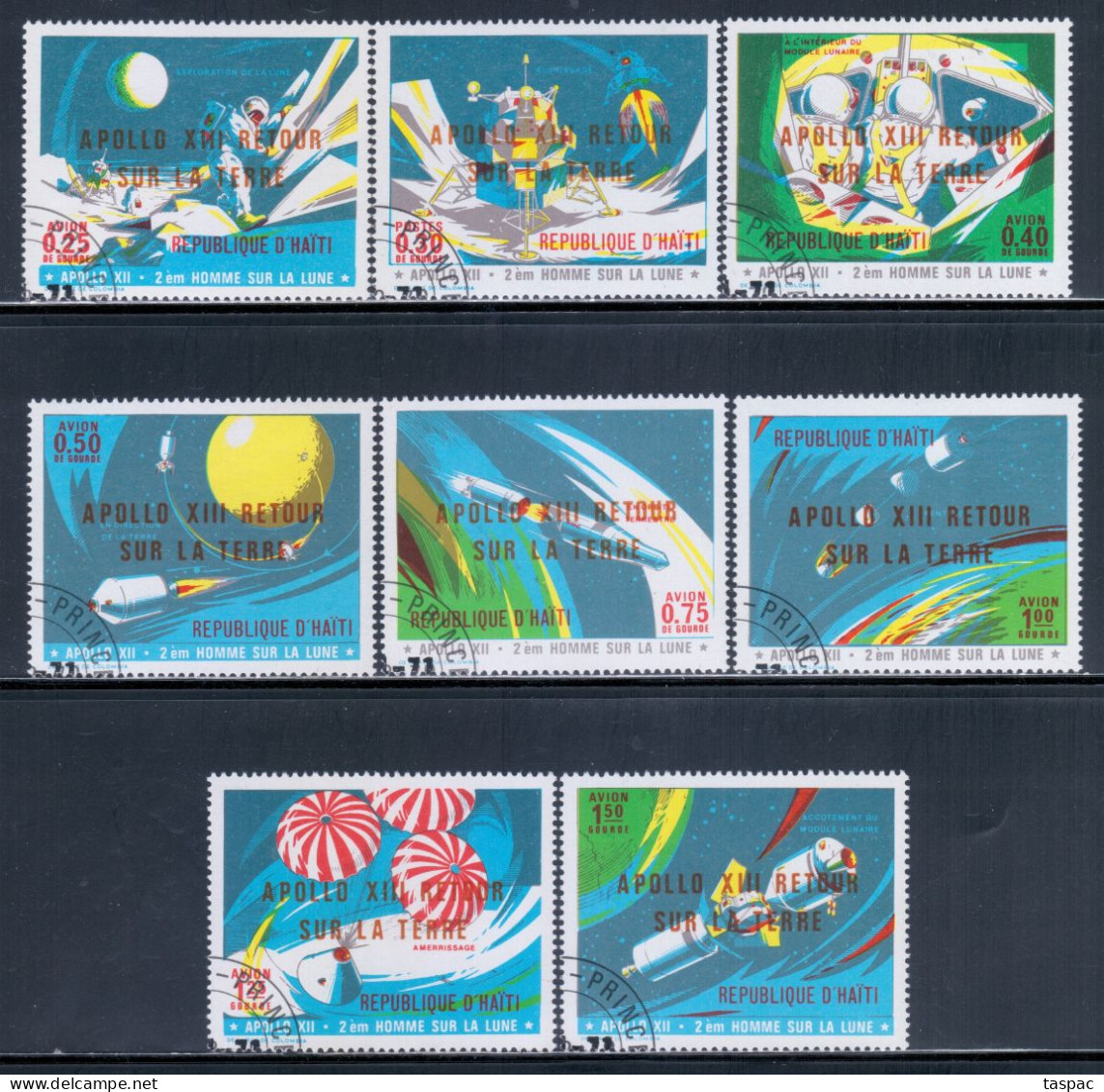 Haiti 1971 Mi# 1143-1158 A Used - Overprinted - Apollo 13 / Space - Amérique Du Nord