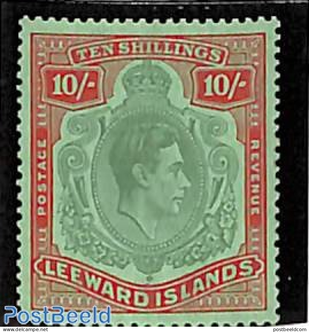 Leeward Islands 1938 10sh, Stamp Out Of Set, Unused (hinged) - Leeward  Islands