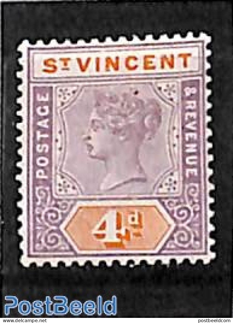 Saint Vincent 1899 4d, Stamp Out Of Set, Unused (hinged) - St.Vincent (1979-...)