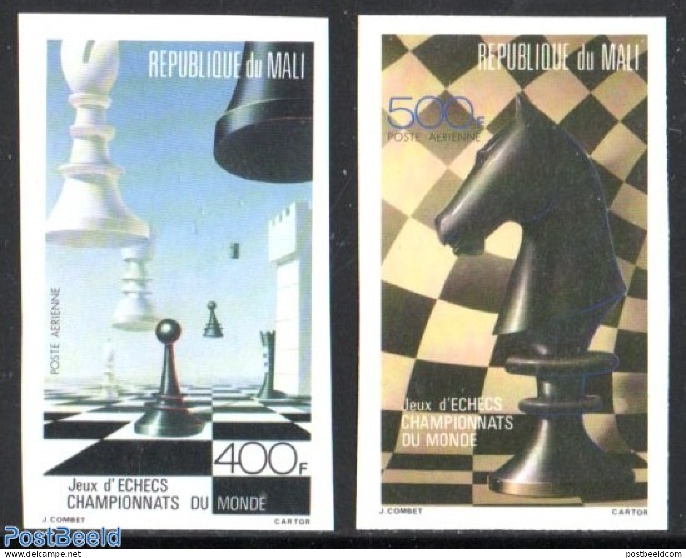 Mali 1986 Chess World Championship 2v, Imperforated, Mint NH, Sport - Chess - Schaken