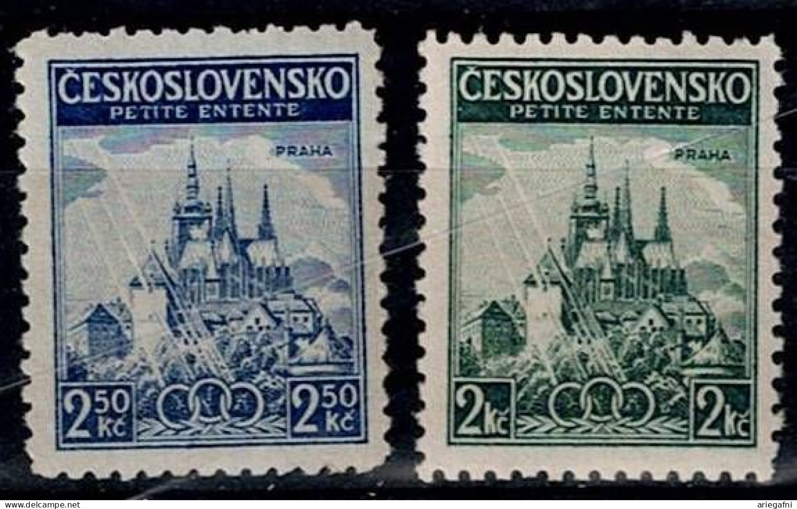 CZECHOSLOVAKIA  1937 LITTLE DUCK MI No 375-6 MNH VF!! - Unused Stamps