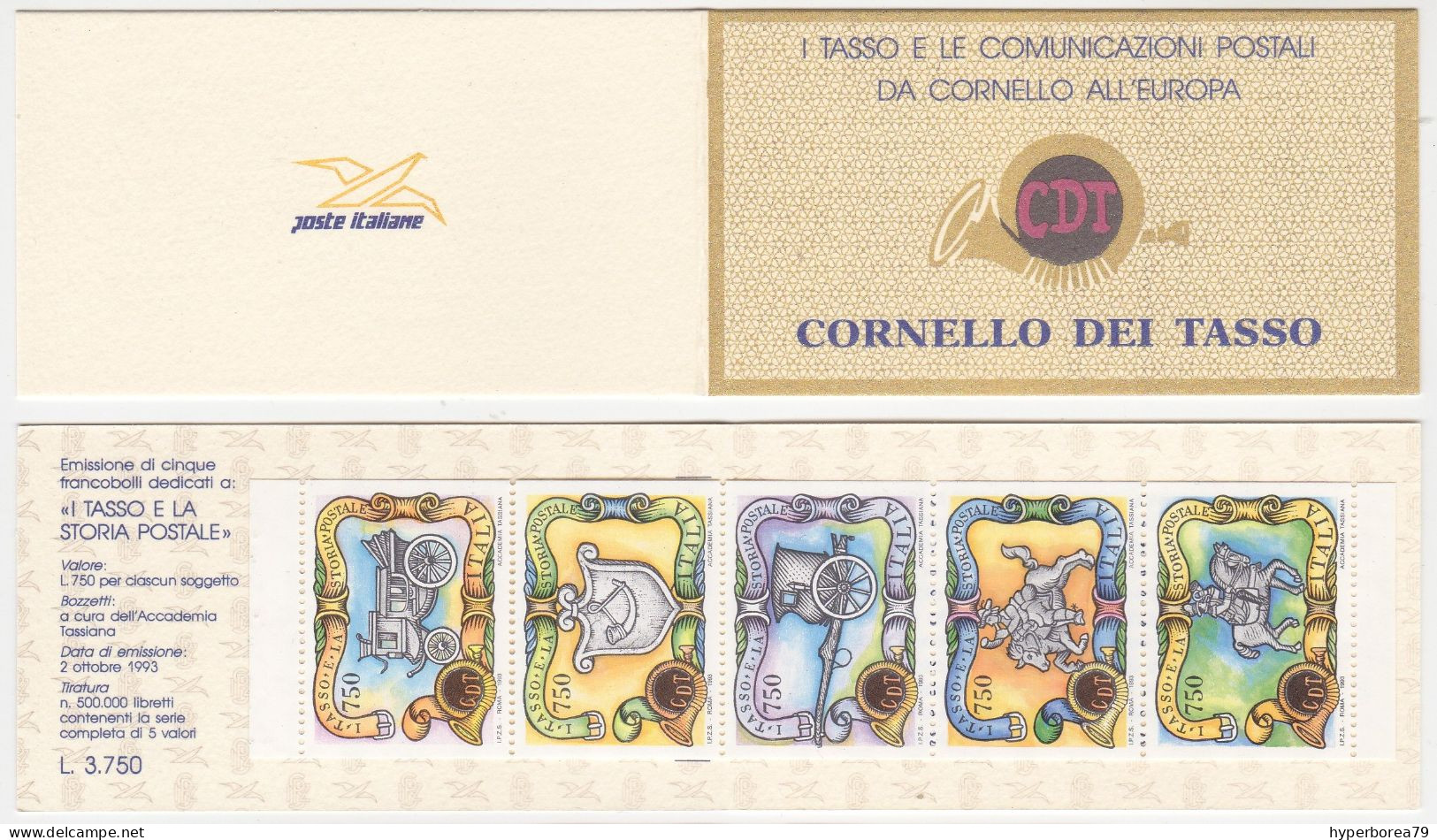 Italia L16 Varietà GDT - Cornello Dei Tasso 1993 BOOKLET - MNH - Post