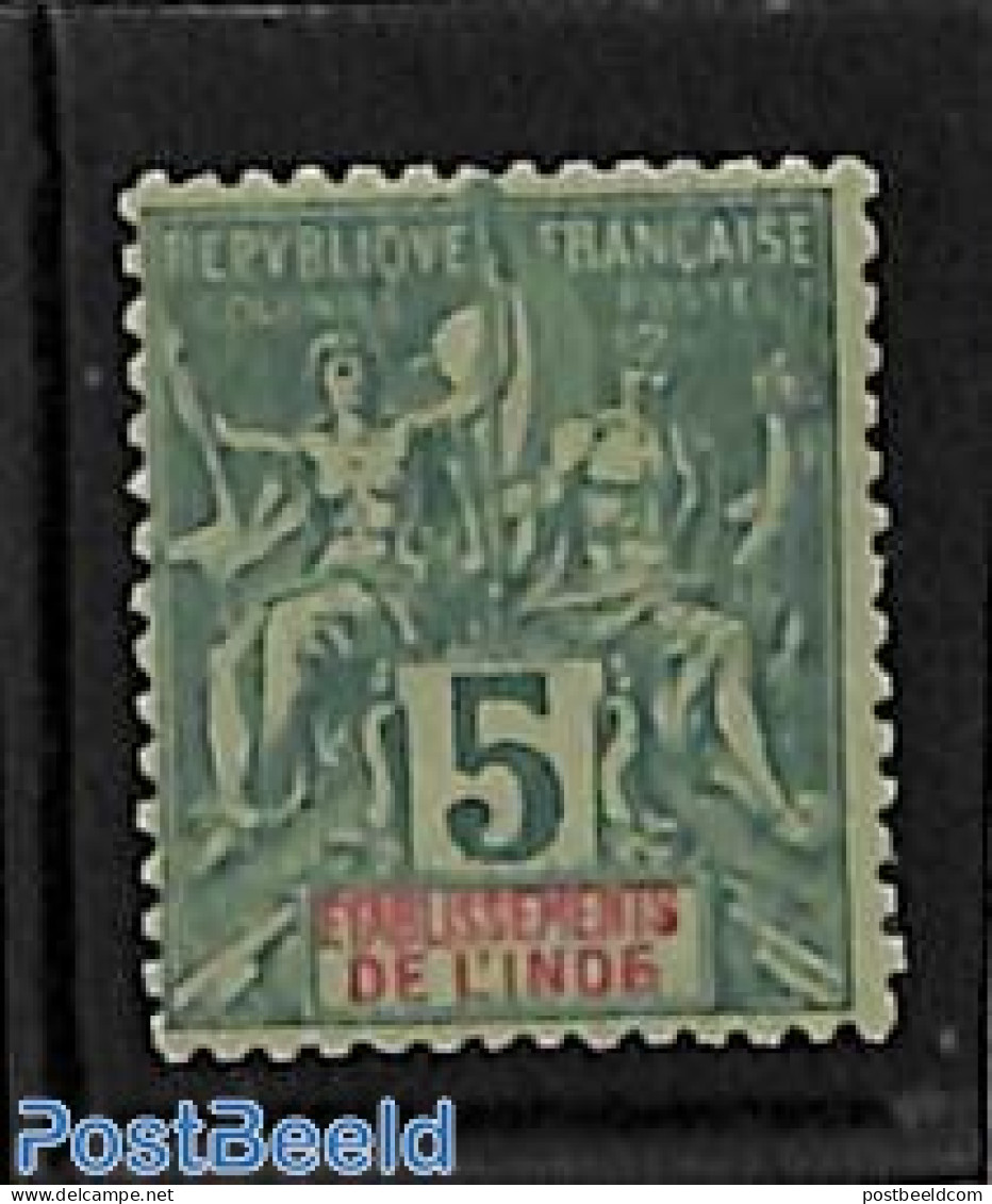 French India 1892 5c, Stamp Out Of Set, Unused (hinged) - Ungebraucht