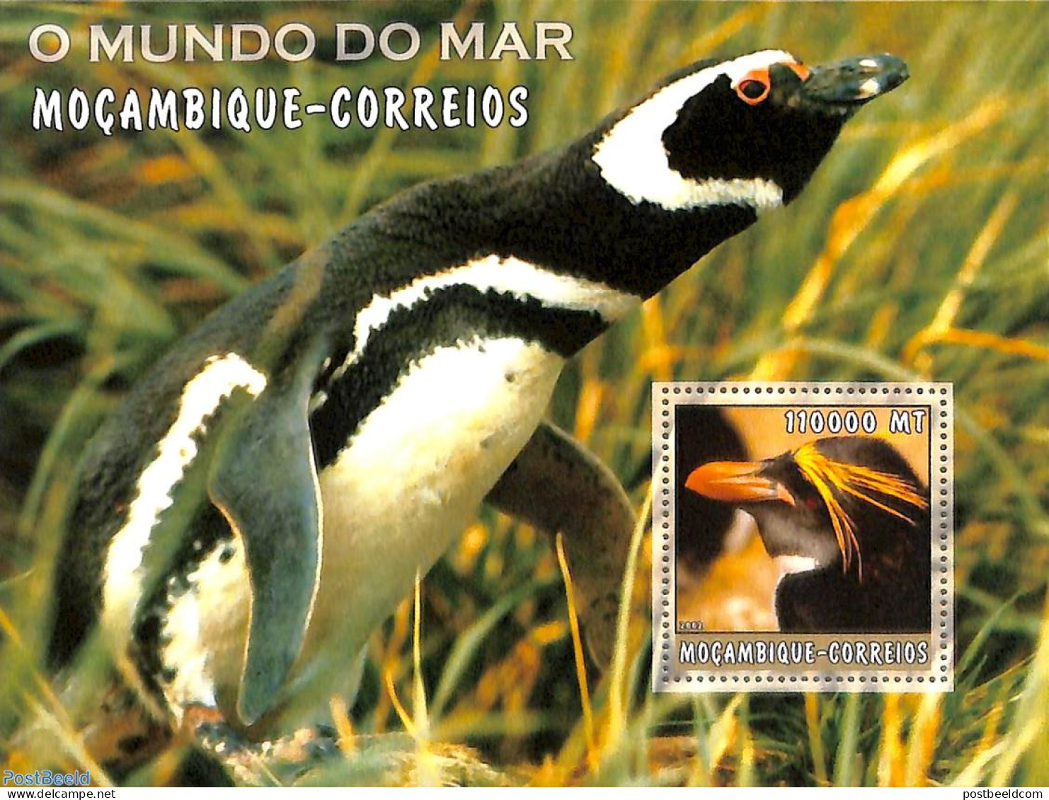 Mozambique 2002 Penguin S/s, Mint NH, Nature - Birds - Penguins - Mosambik