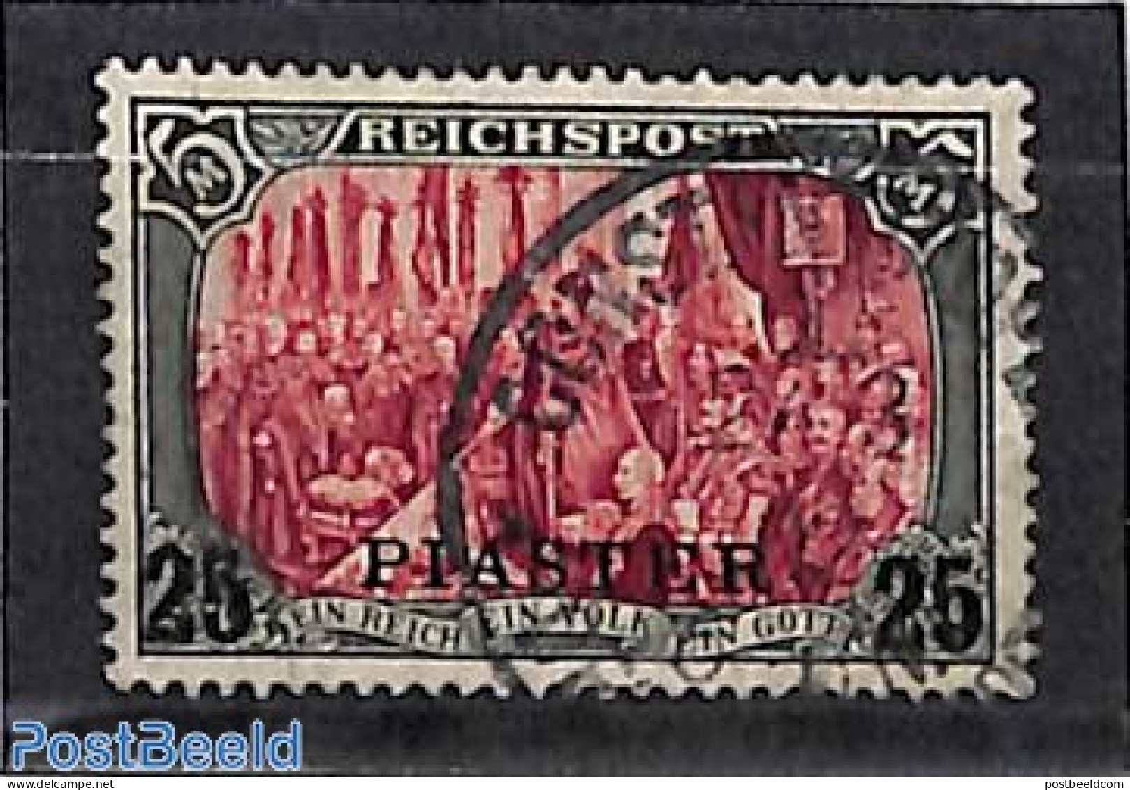 Türkiye 1900 German Post, 25pia On 5M, Type III, Used, Signed Jaschke, Used Stamps - Sonstige & Ohne Zuordnung