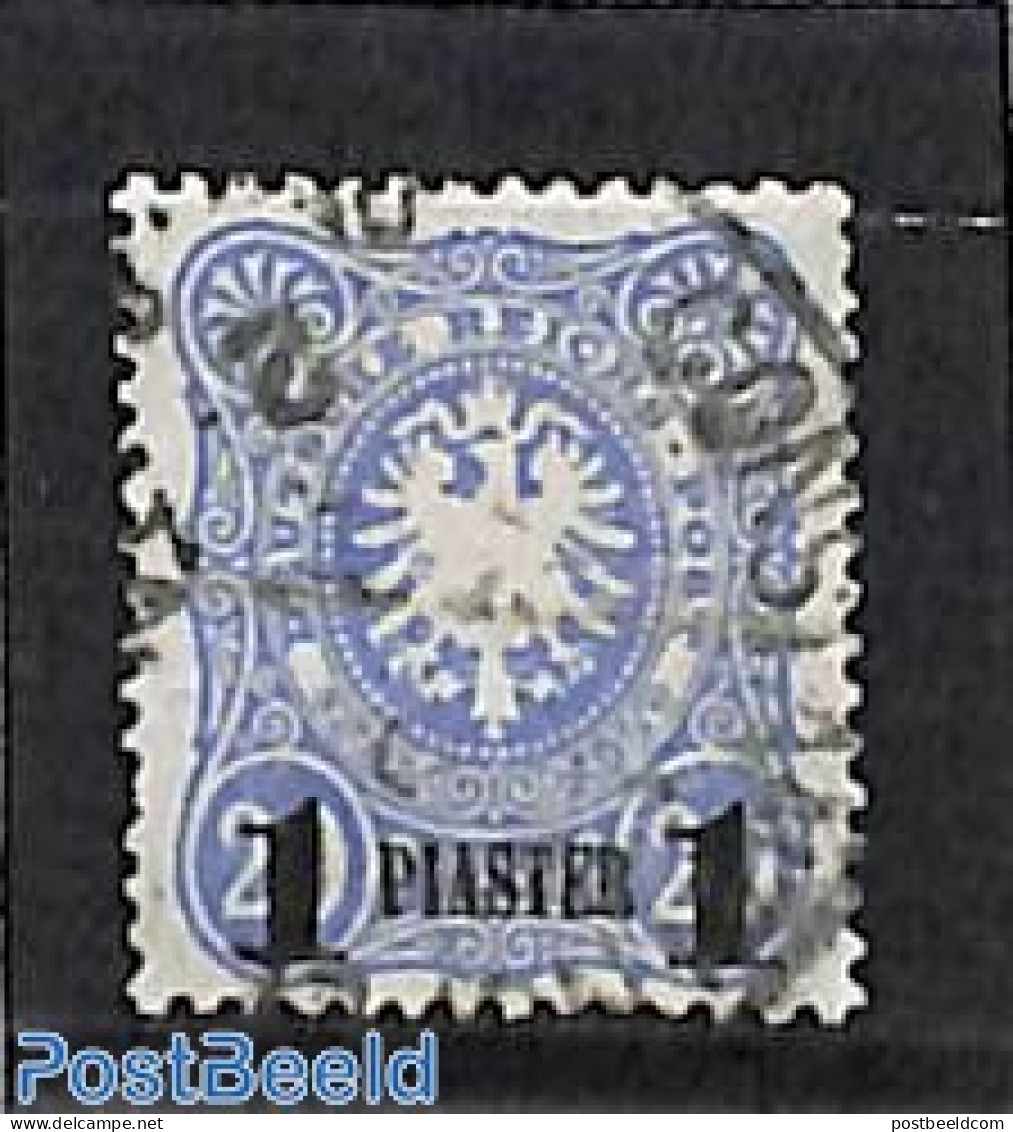 Türkiye 1884 German Post, 1pia On 20pf, Used, Used Stamps - Autres & Non Classés
