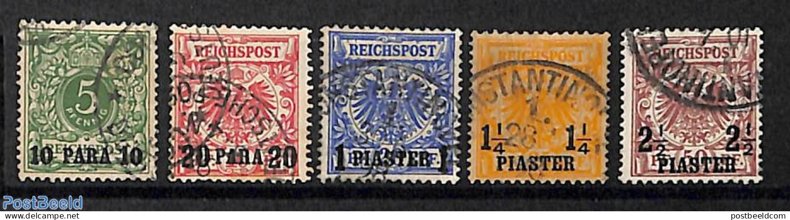 Türkiye 1889 German Post, Overprints 5v, Used, Used Stamps - Autres & Non Classés