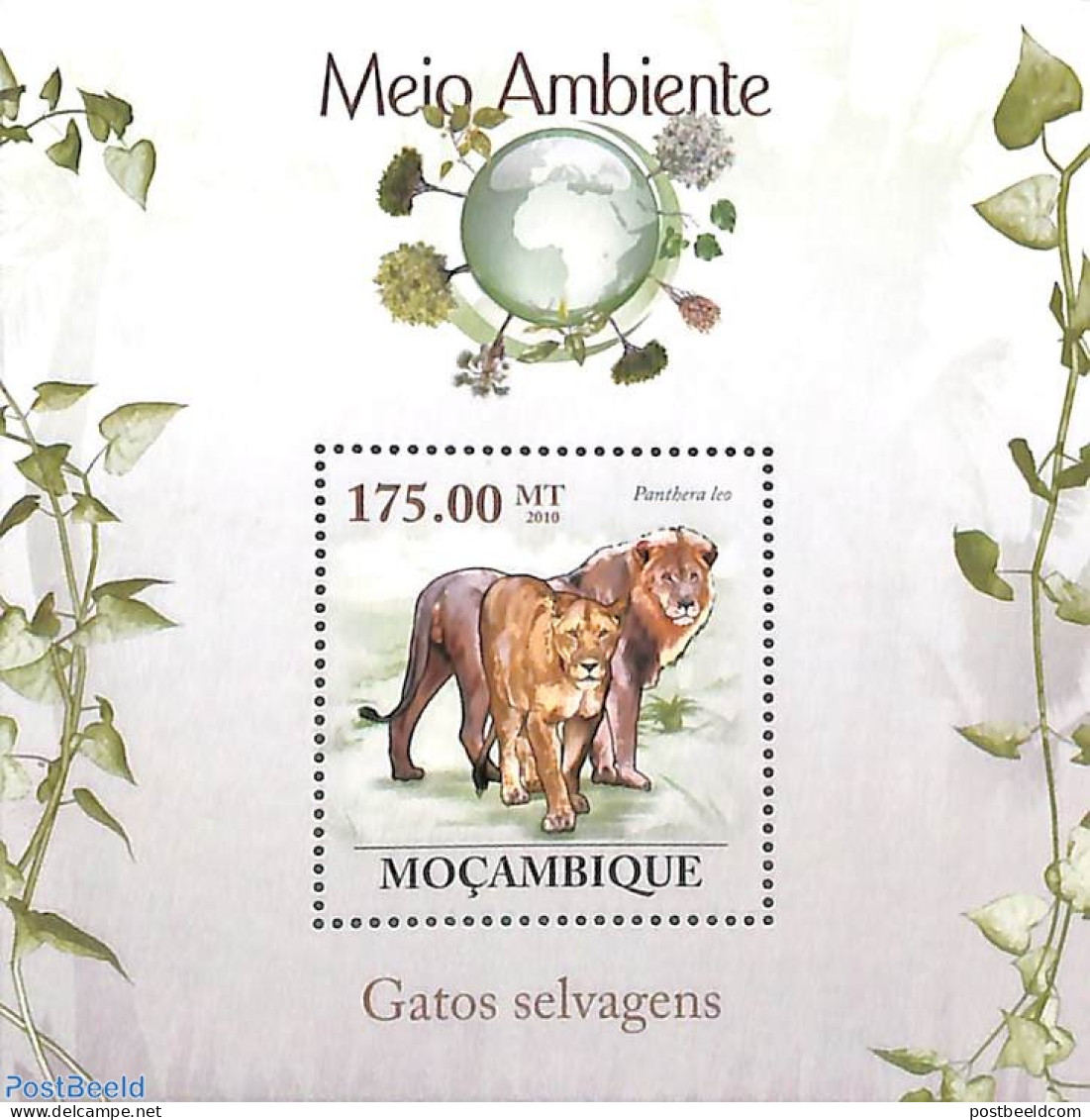 Mozambique 2010 Lions S/s, Mint NH, Nature - Animals (others & Mixed) - Cat Family - Mosambik