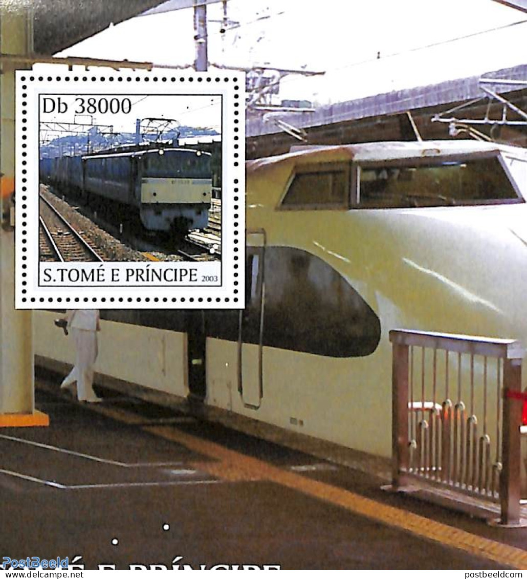Sao Tome/Principe 2003 Japanese Railways S/s, Mint NH, Transport - Railways - Trains