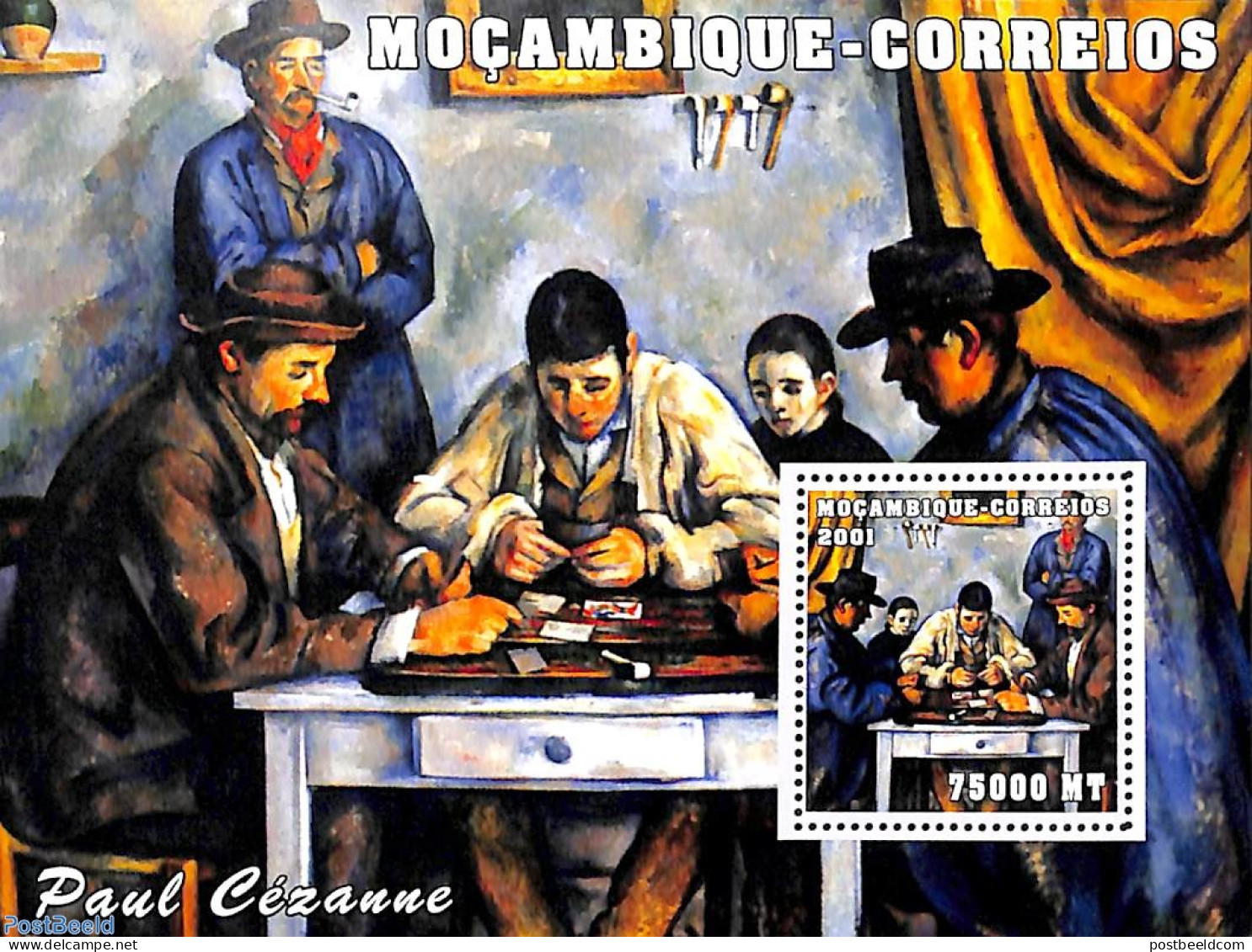 Mozambique 2001 Paul Cezanne S/s, Mint NH, Sport - Playing Cards - Art - Modern Art (1850-present) - Paintings - Mozambique