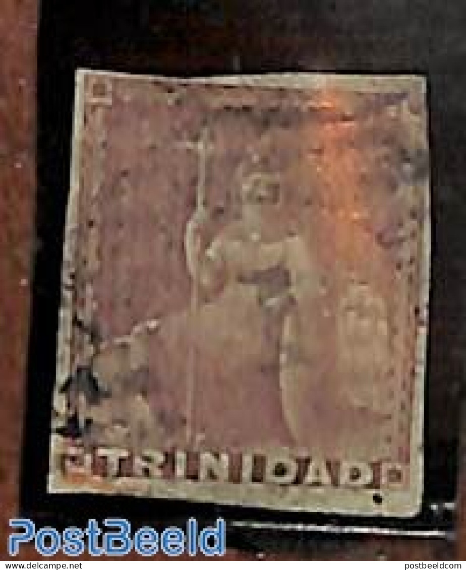 Trinidad & Tobago 1851 1d Browngrey, Used, Used Stamps - Trinidad En Tobago (1962-...)