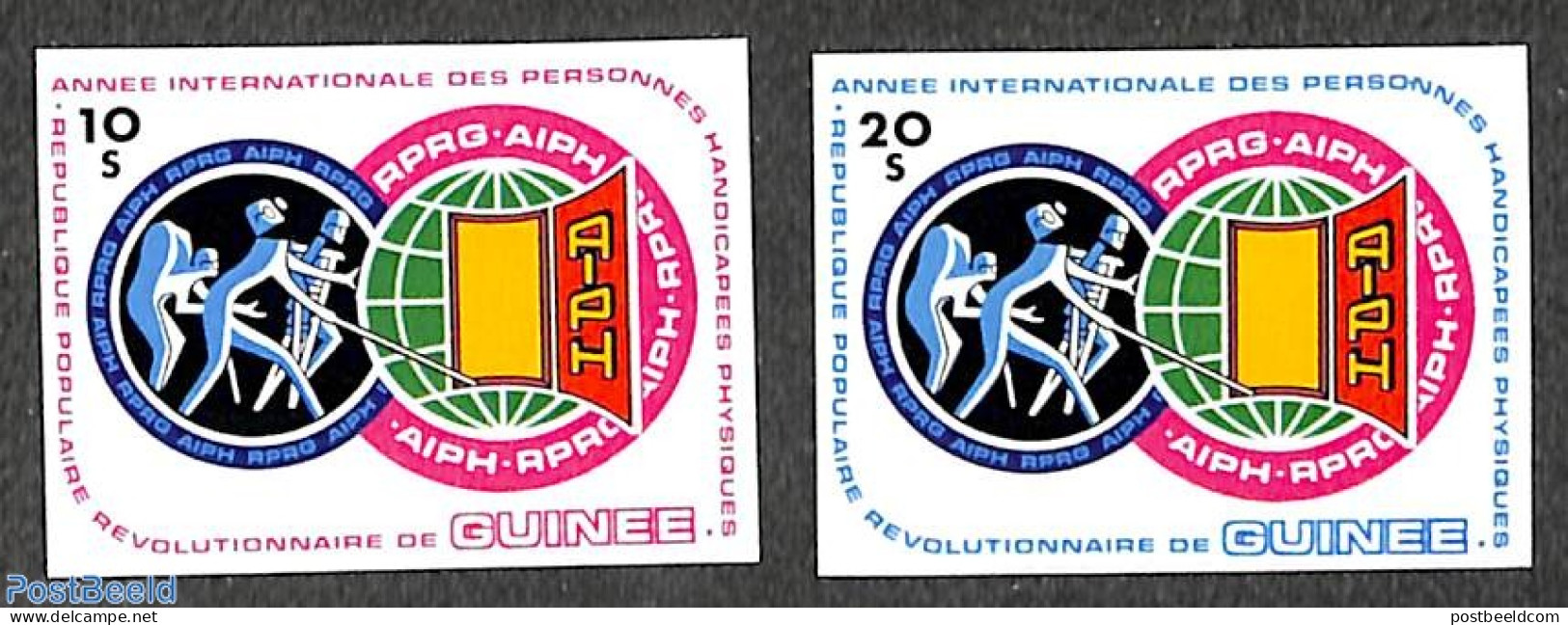 Guinea, Republic 1983 Int. Year Of Disabled Persons 2v, Imperforated, Mint NH, Health - Disabled Persons - Int. Year O.. - Handicaps