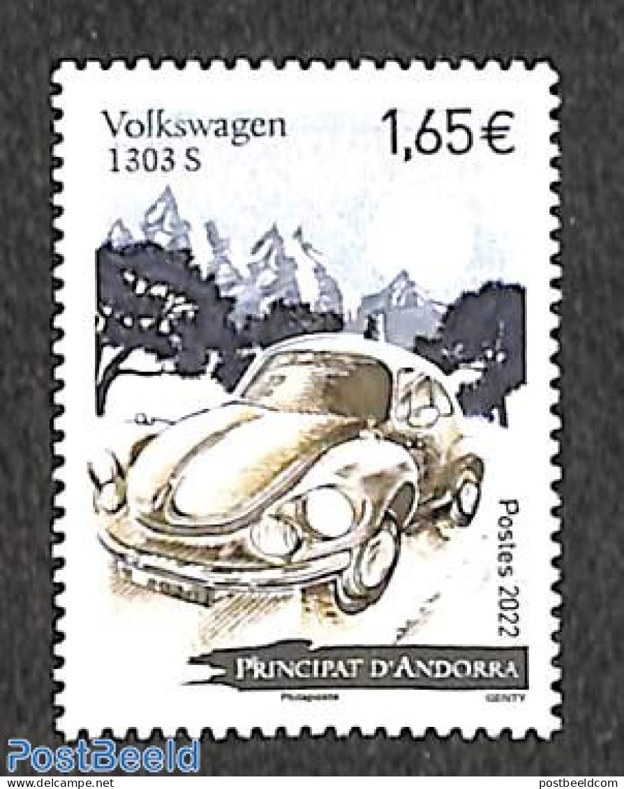 Andorra, French Post 2022 Volkswagen 1303s 1v, Mint NH, Transport - Automobiles - Nuevos