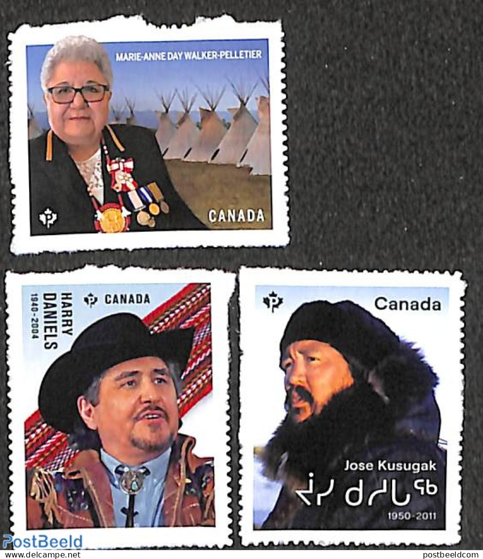 Canada 2022 Indigenous Leaders 3v S-a, Mint NH, History - Native People - Nuevos