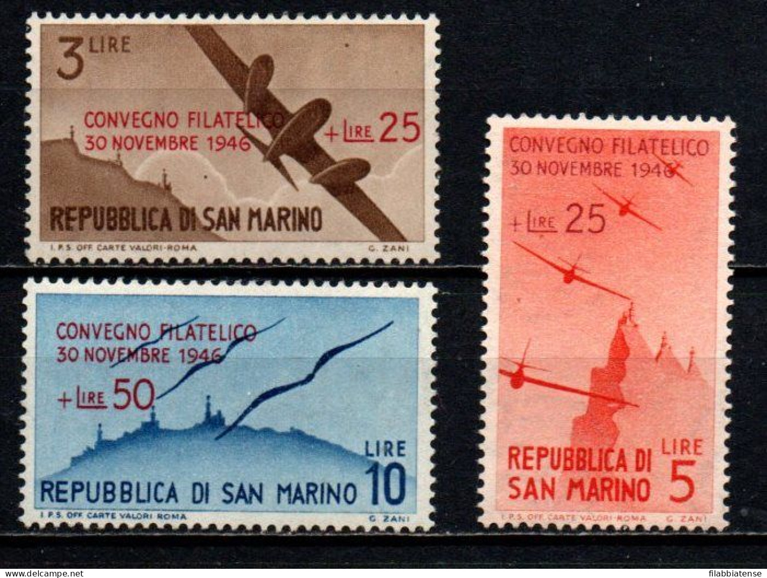 1946 - San Marino 298/300 Convegno Filatelico  ++++++ - Neufs