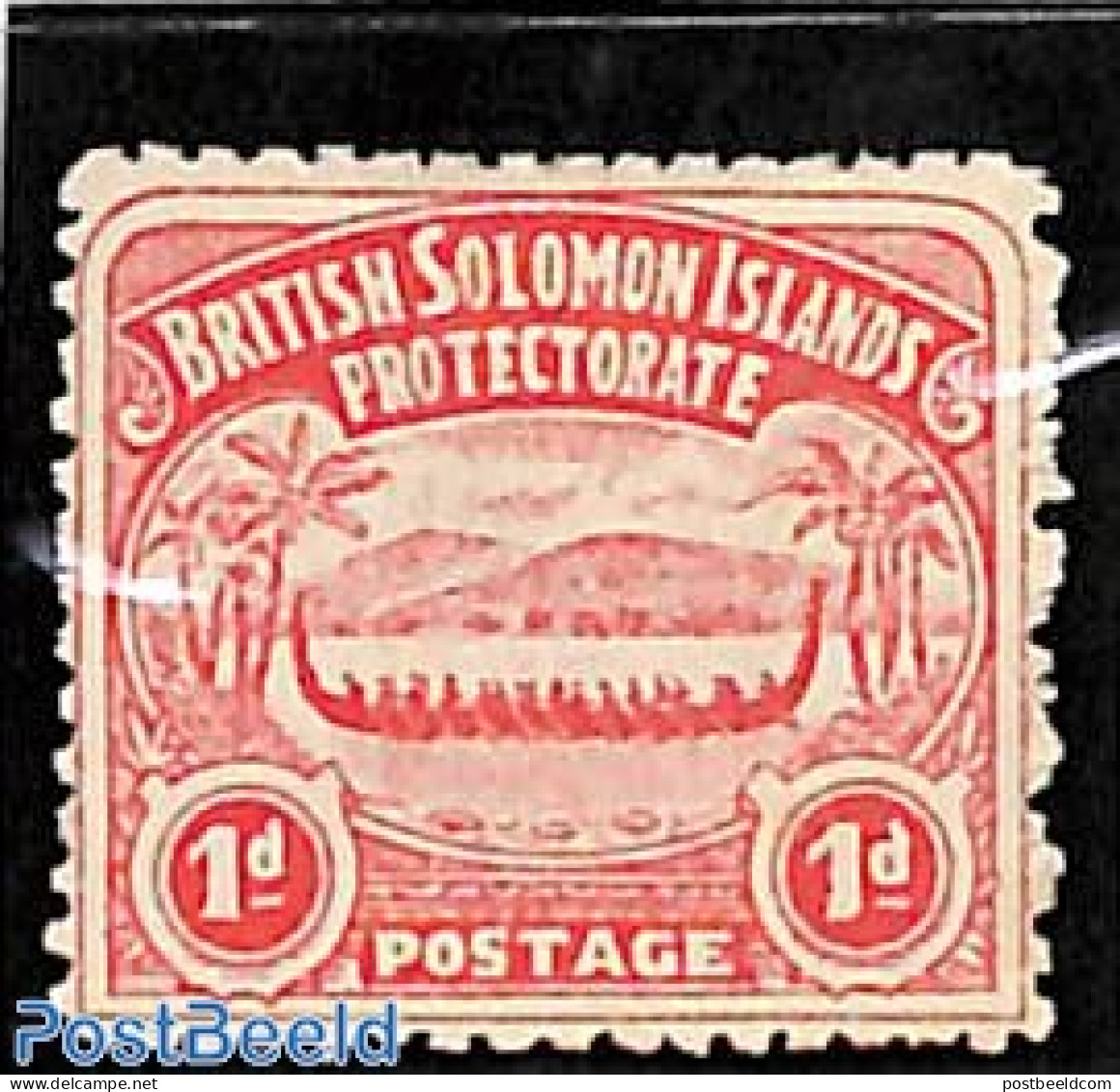 Solomon Islands 1907 1d, Perf. 11, Stamp Out Of Set, Unused (hinged), Transport - Ships And Boats - Ships