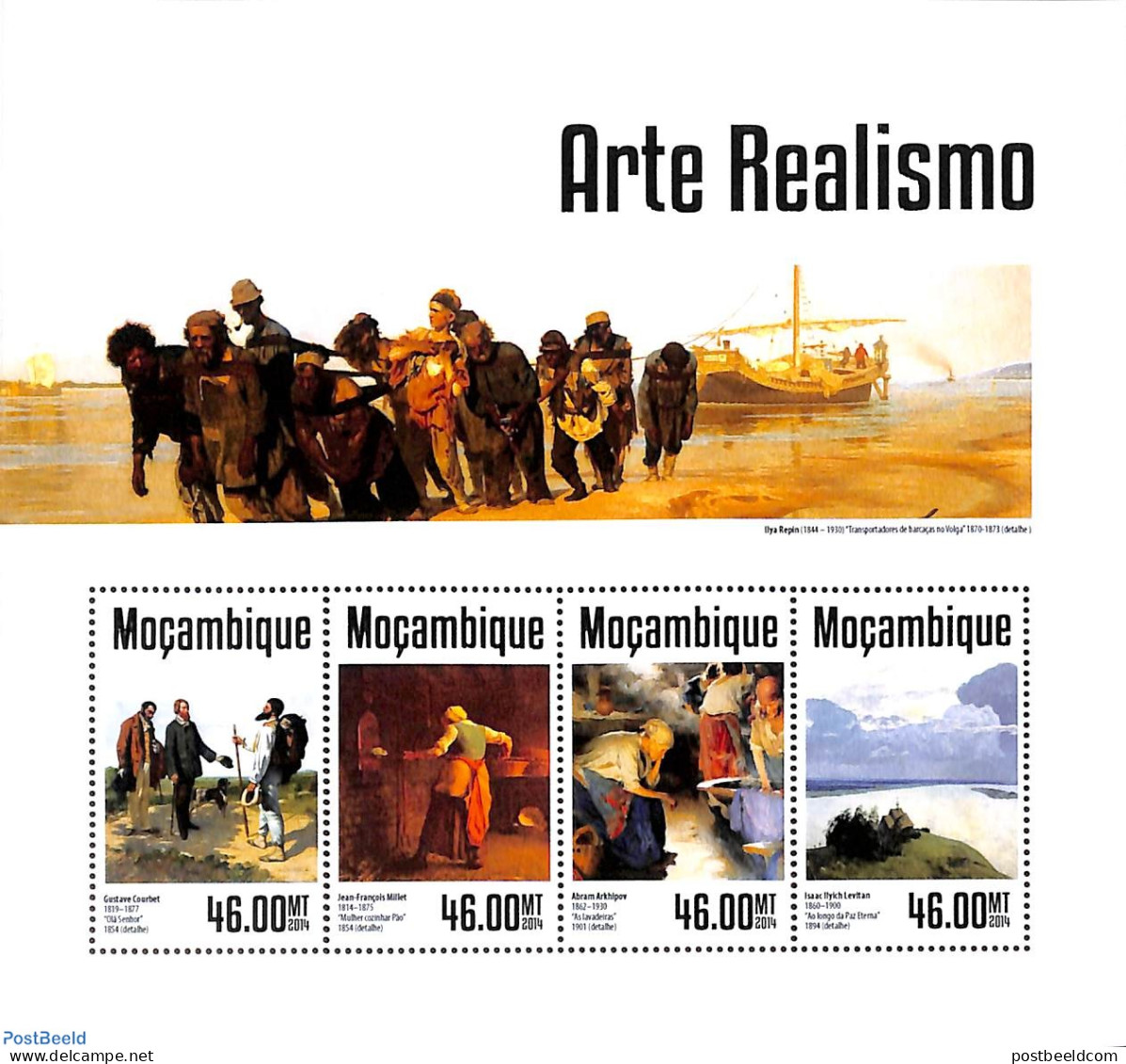 Mozambique 2014 Realism 4v M/s, Mint NH, Art - Paintings - Mozambico