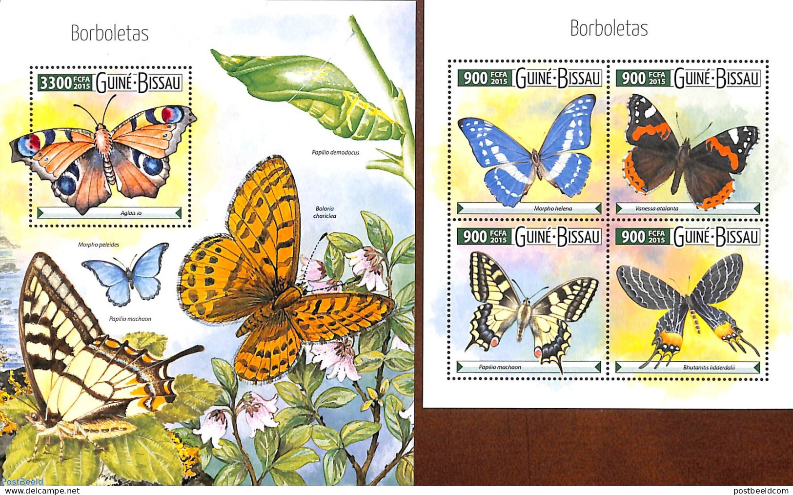 Guinea Bissau 2015 Butterflies 2 S/s, Mint NH, Nature - Butterflies - Guinea-Bissau