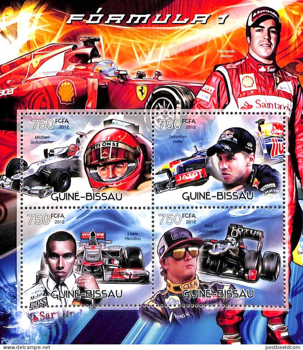 Guinea Bissau 2012 Formula 1 4v M/s, Mint NH, Sport - Autosports - Guinea-Bissau