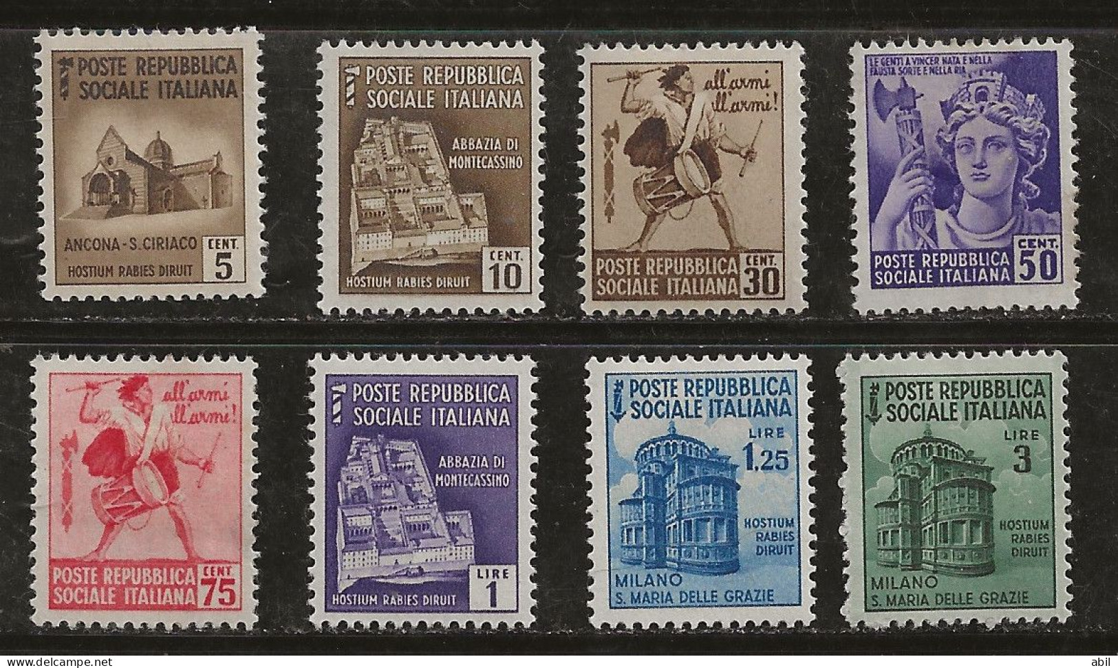 Italie 1944-1945 N°Y.T. :  31,32 Et 35 à 40* - Mint/hinged