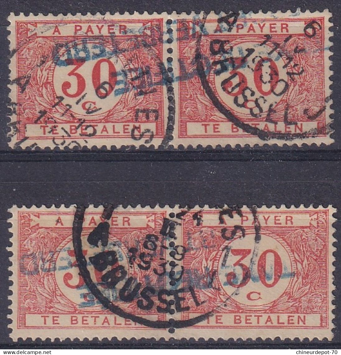 TIMBRES T Taxes EN PAIRE BRUSSEL 1930 TAXE RECTIFIÉ - Stamps
