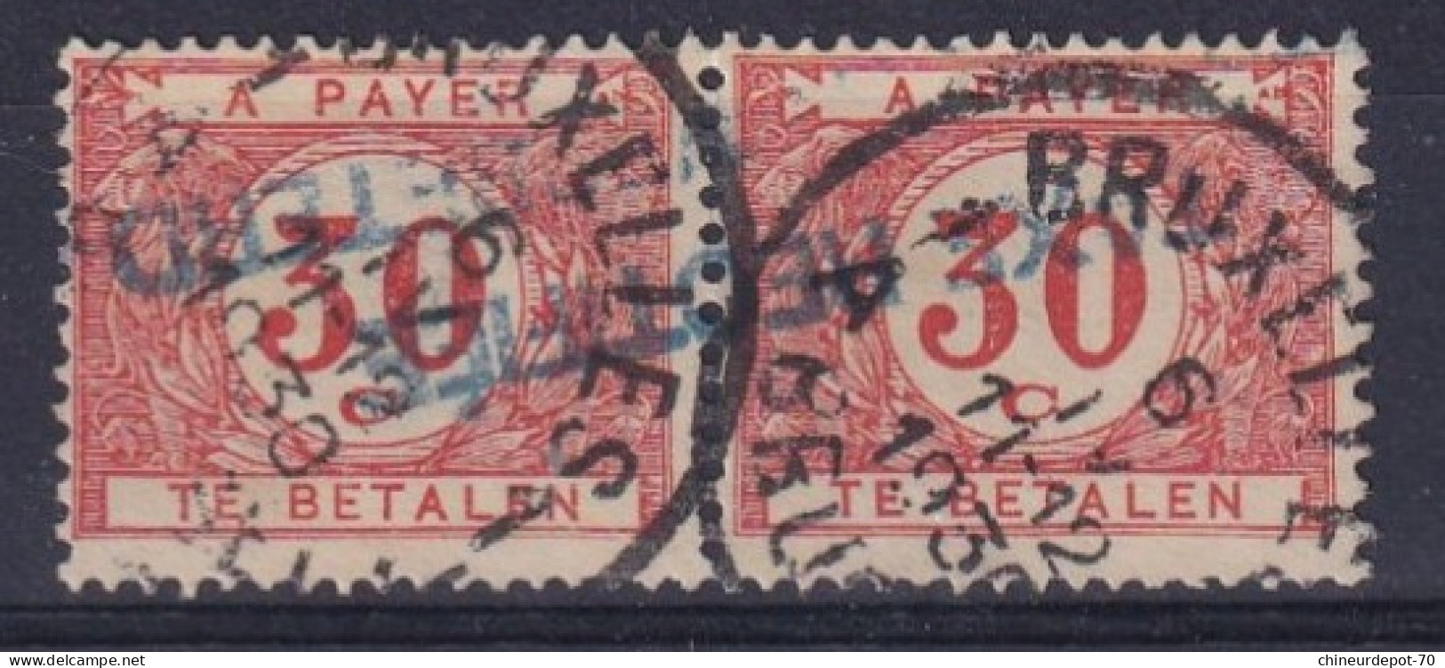 TIMBRES T Taxes EN PAIRE BRUSSEL 1930  TAXE RECTIFIÉ - Stamps