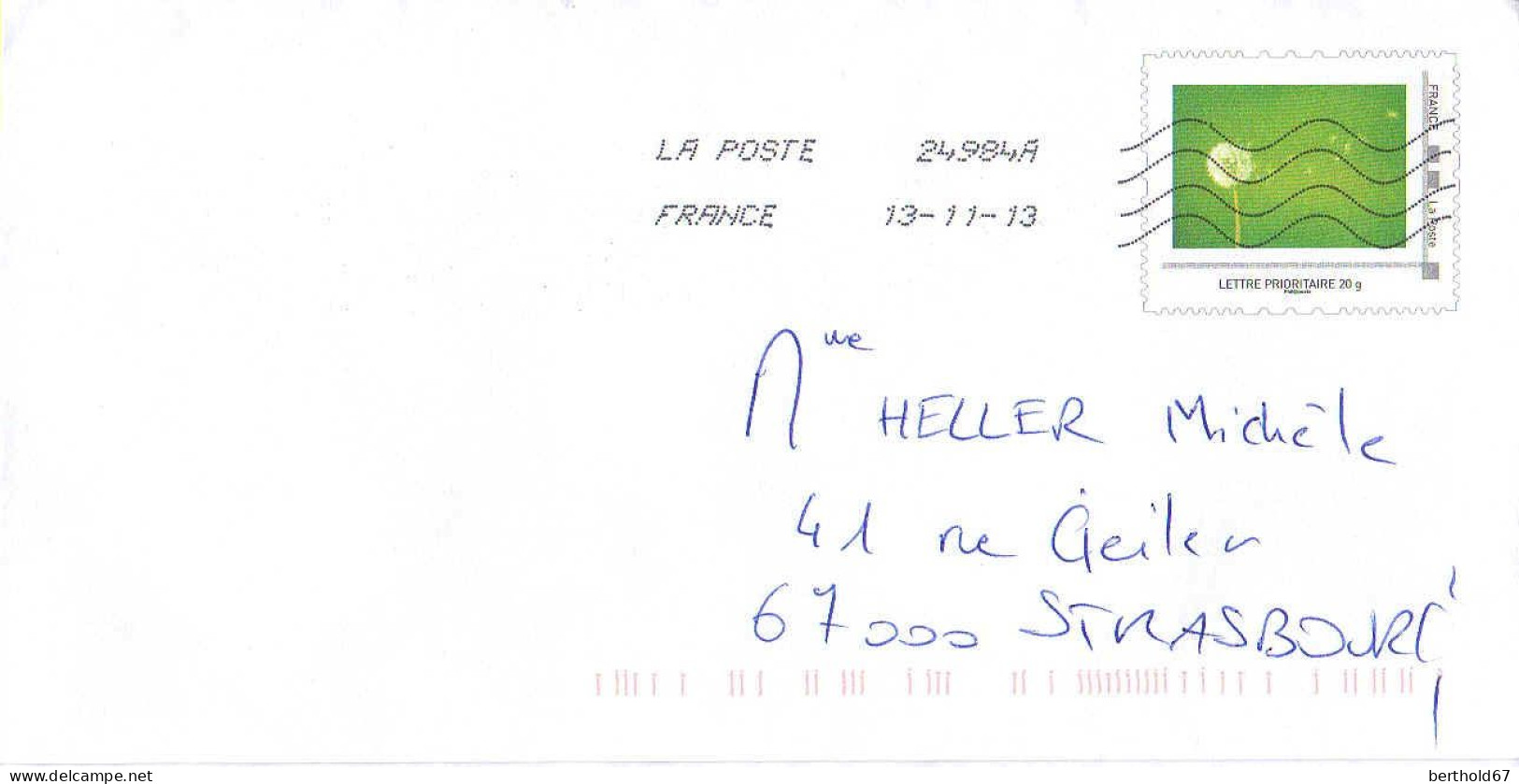 France Entier-P Obl (5006-E2) La Poste Fleur (Lign.Ondulées & Code ROC) 24984A 13-11-13 - Prêts-à-poster:  Autres (1995-...)