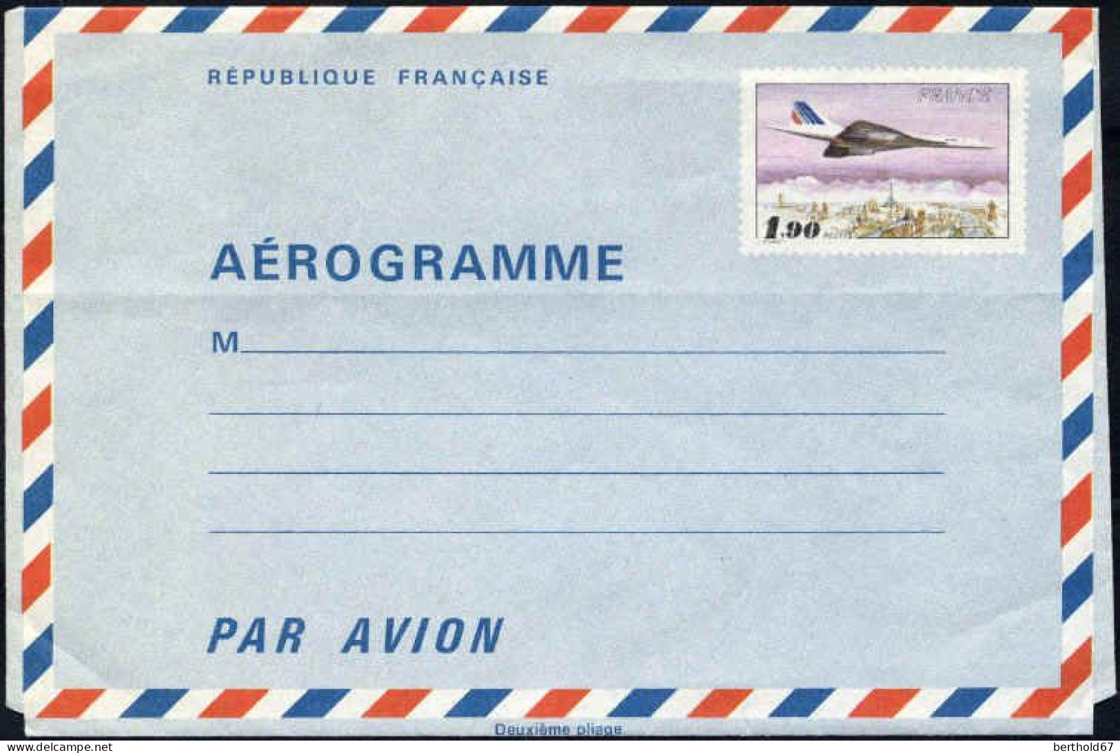 France Entier-P N** Yv:1005-AER Mi: Aérogramme Condorde Sur Paris - Luchtpostbladen