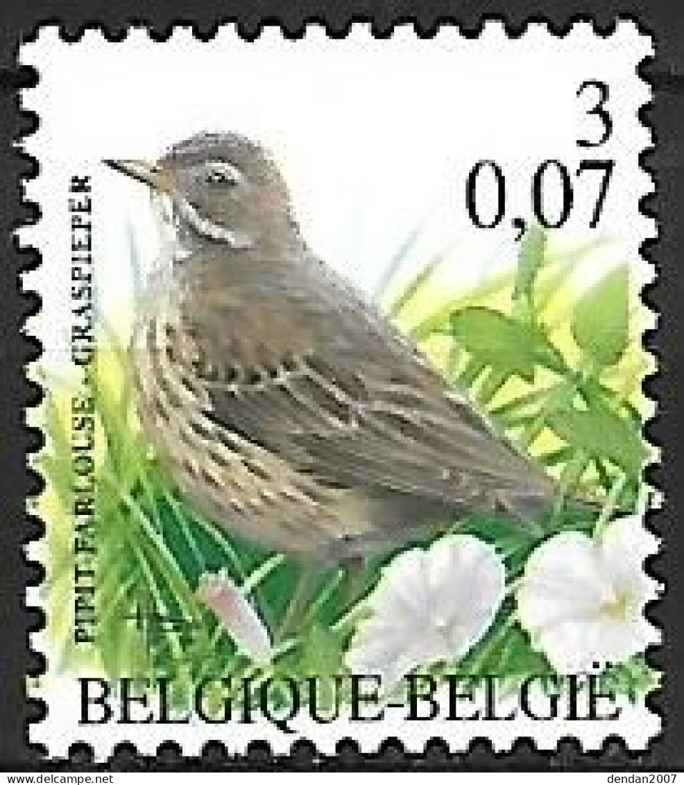 Belgium - MNH ** BUZIN -  3 BEF - 0.07 €  / 2000 : Graspieper -   Meadow Pipit  -  Anthus Pratensis - Songbirds & Tree Dwellers