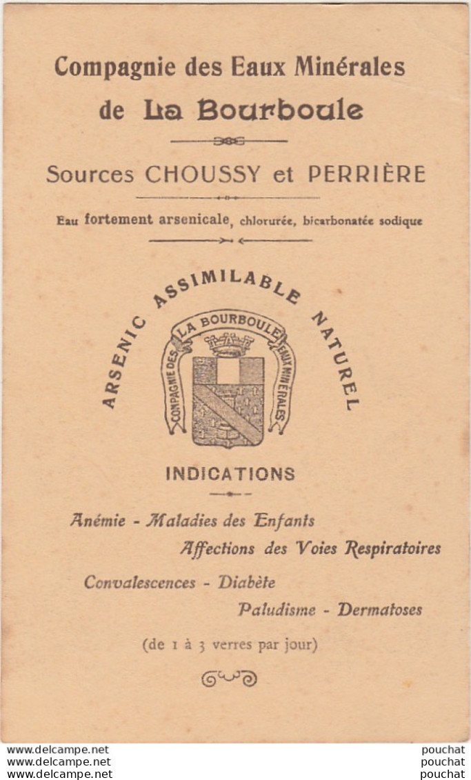 D3- CHANTEMESSE - PROFESSEUR FACULTE MEDECINE DE PARIS - DOS PUB - COMPAGNIE DES EAUX DE LA BOURBOULE - 2 SCANS - Gesundheit