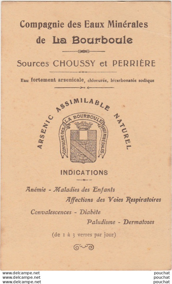 D3- CHANTEMESSE - PROFESSEUR FACULTE MEDECINE DE PARIS - DOS PUB - COMPAGNIE DES EAUX DE LA BOURBOULE - 2 SCANS - Salute