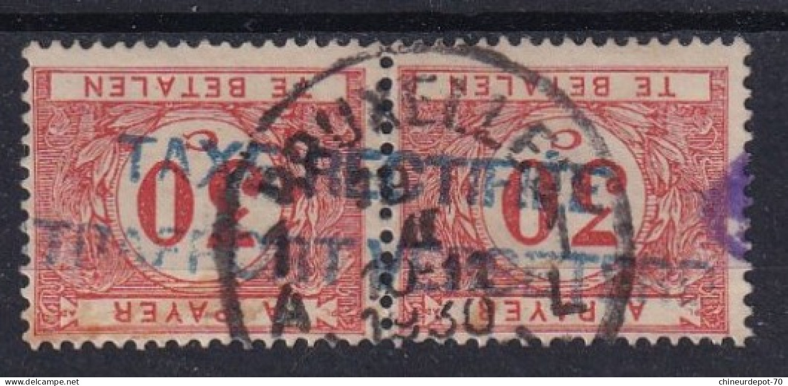 TIMBRES T Taxes EN PAIRE BRUSSEL 1930 GRIFFE  TAXE RECTIFIÉ - Briefmarken