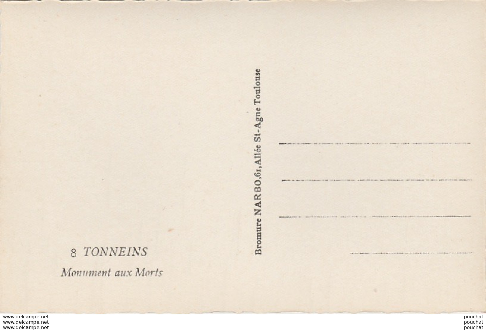 D23- 47) TONNEINS - MONUMENT AUX MORTS - (2 SCANS) - Tonneins