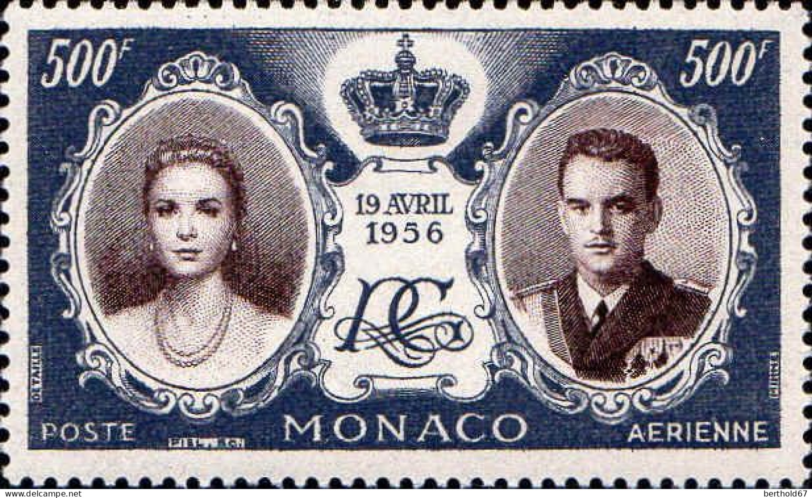 Monaco Avion N** Yv: 65 Mi:568 Princesse Grace & Rainier III - Luftfahrt