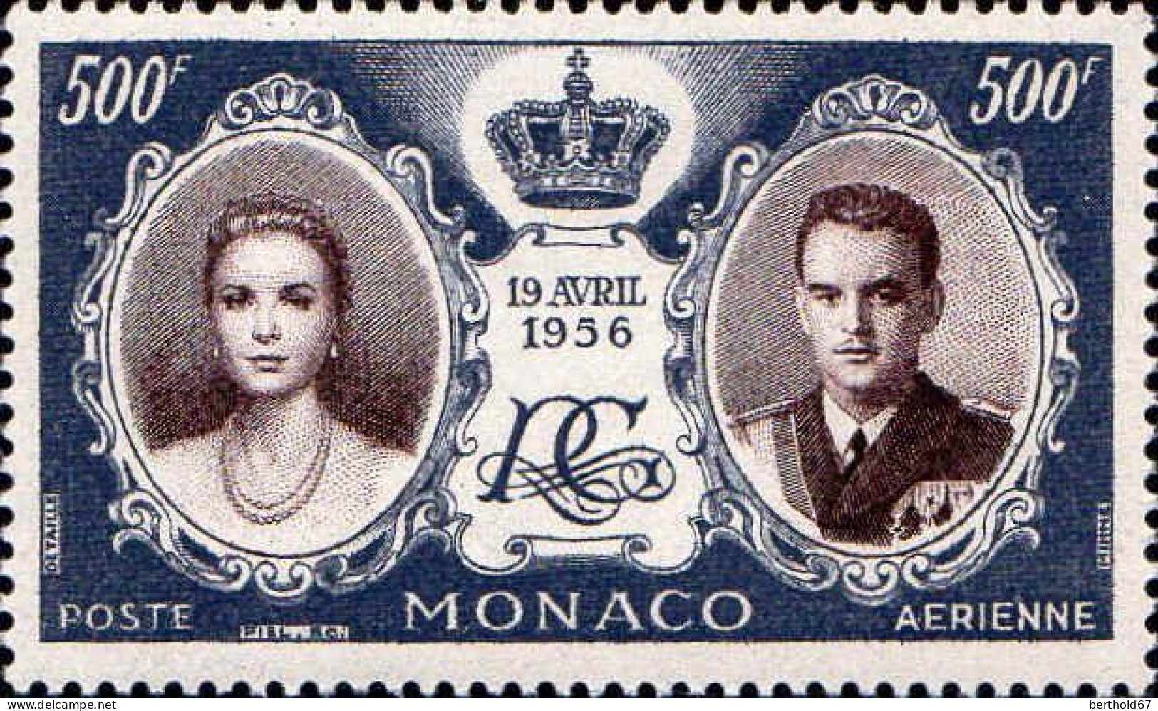 Monaco Avion N** Yv: 65 Mi:568 Princesse Grace & Rainier III - Airmail