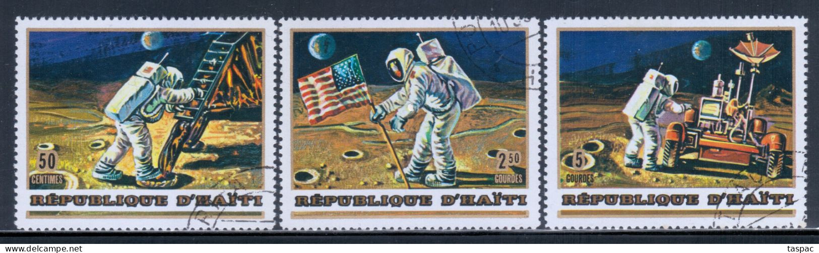 Haiti 1973 Mi# Not Listed - Unofficial Set Of 3 Used - Apollo / Space - Haití