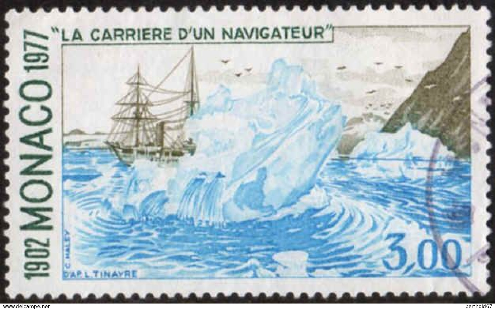 Monaco Poste Obl Yv:1111 Mi:1287 Bateau Princesse Alice II & Iceberg (Beau Cachet Rond) - Gebraucht