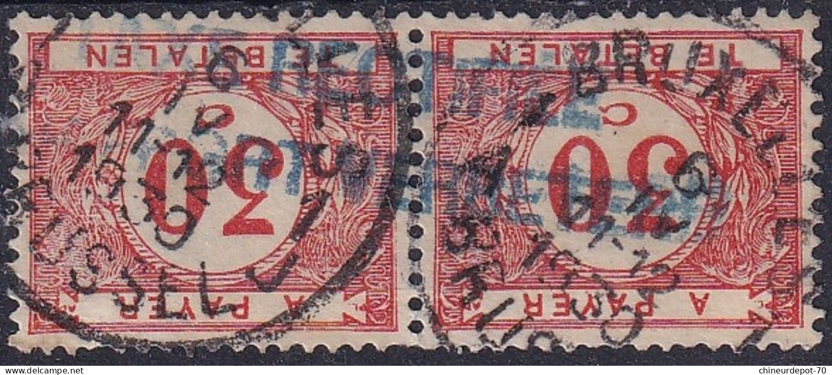 TIMBRES T Taxes EN PAIRE BRUSSEL 1930 GRIFFE  TAXE RECTIFIÉ - Sellos