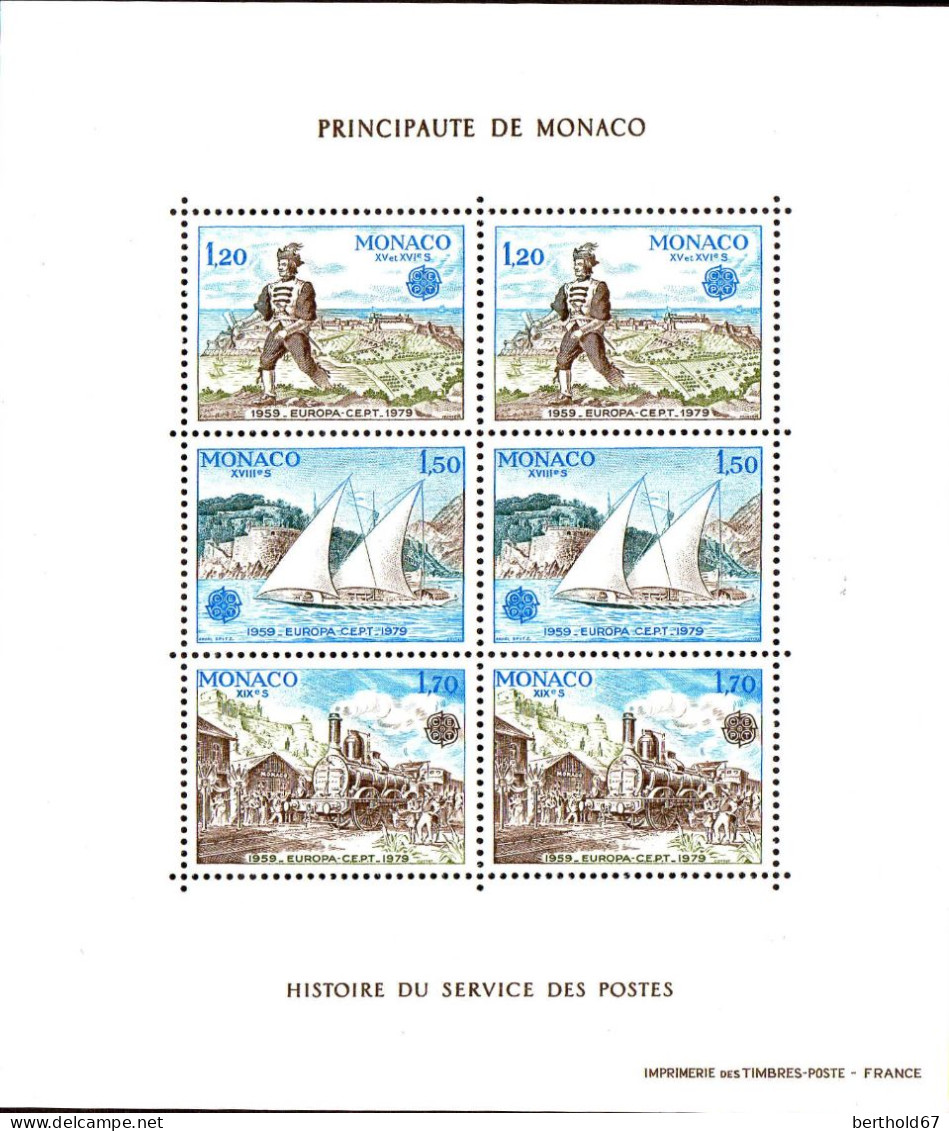 Monaco Bloc N** Yv:17 Mi:15 Europa Cept Histoire De La Poste (Thème) - 1979