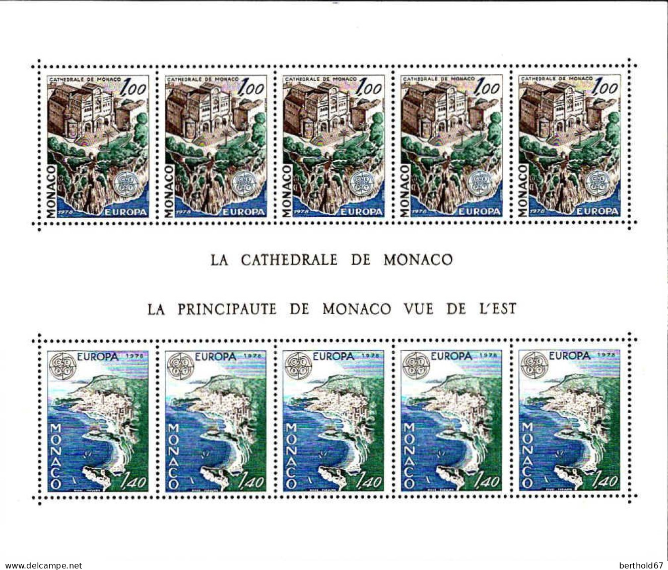 Monaco Bloc N** Yv:14 Mi:12 Europa Cept La Principauté De Monaco Vue De L'est (Thème) - 1978