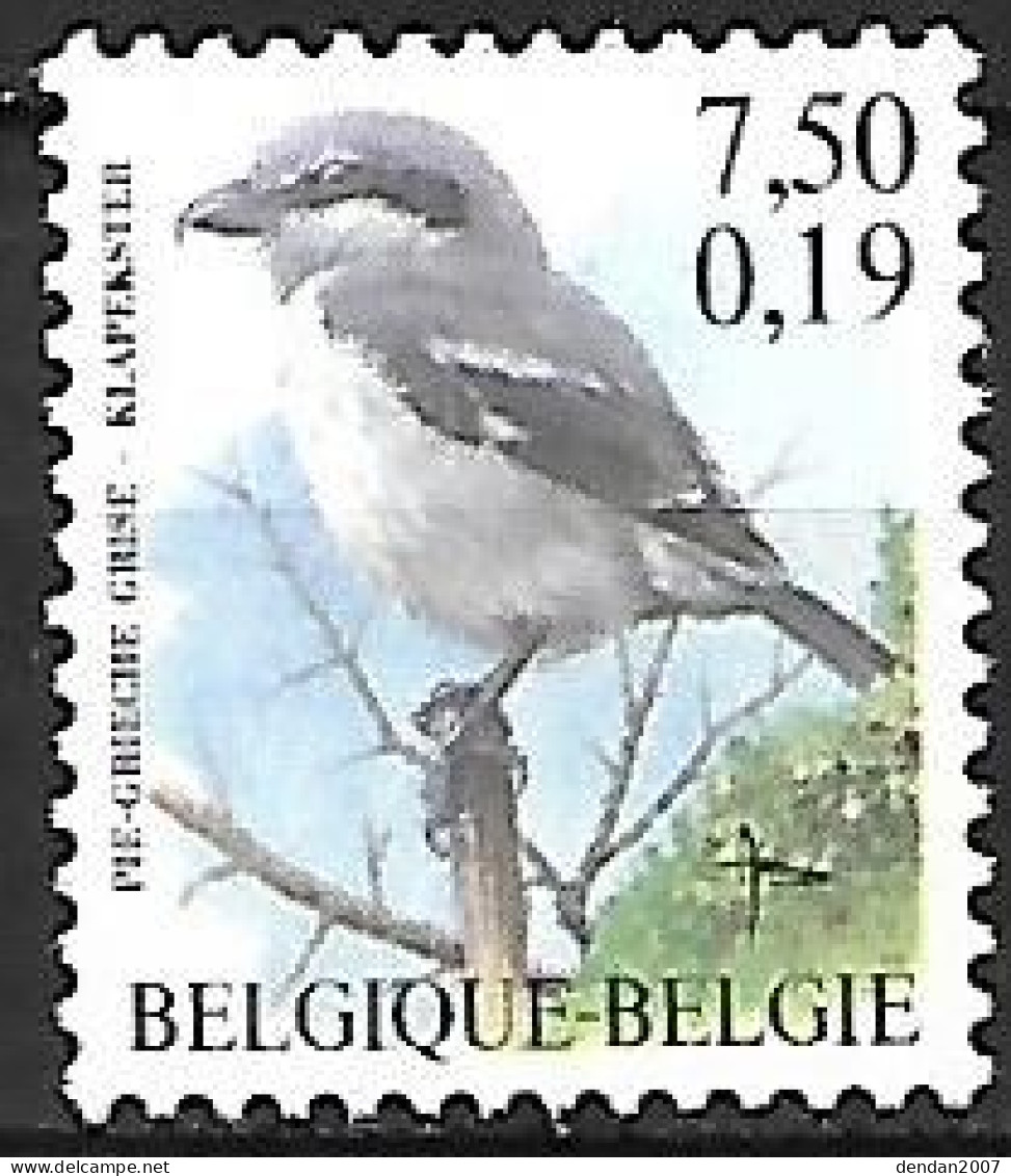 Belgium - MNH ** BUZIN -  7.50 BEF - 0.19 €  / 2001 : Klapekster -   Great Grey Shrike   - Lanius Excubitor - Pájaros Cantores (Passeri)