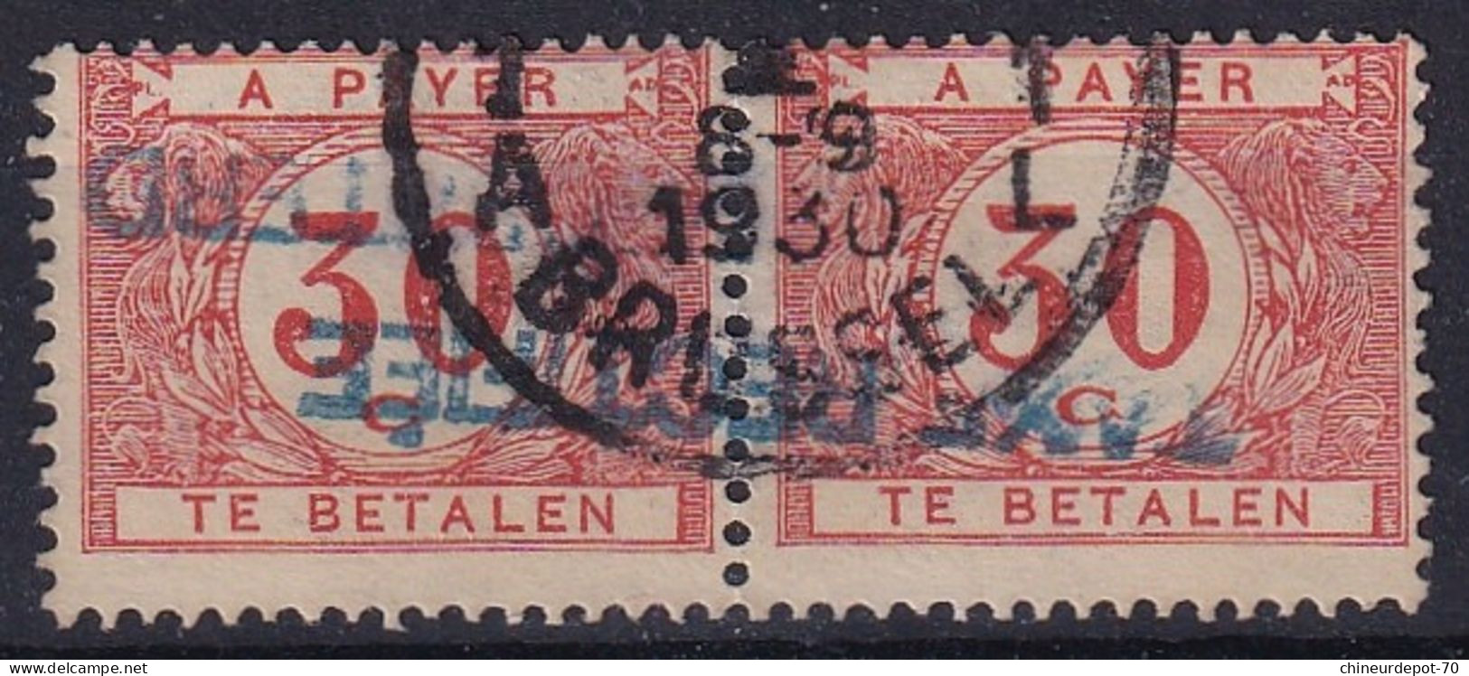 TIMBRES T Taxes EN PAIRE BRUSSEL 1930 GRIFFE  TAXE RECTIFIÉ - Timbres