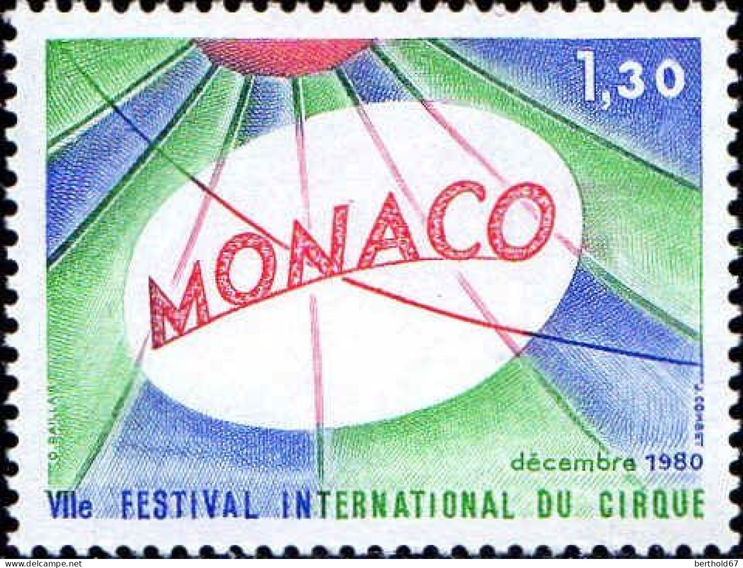 Monaco Poste N** Yv:1248 Mi:1444 Festival International Du Cirque (Thème) - Zirkus