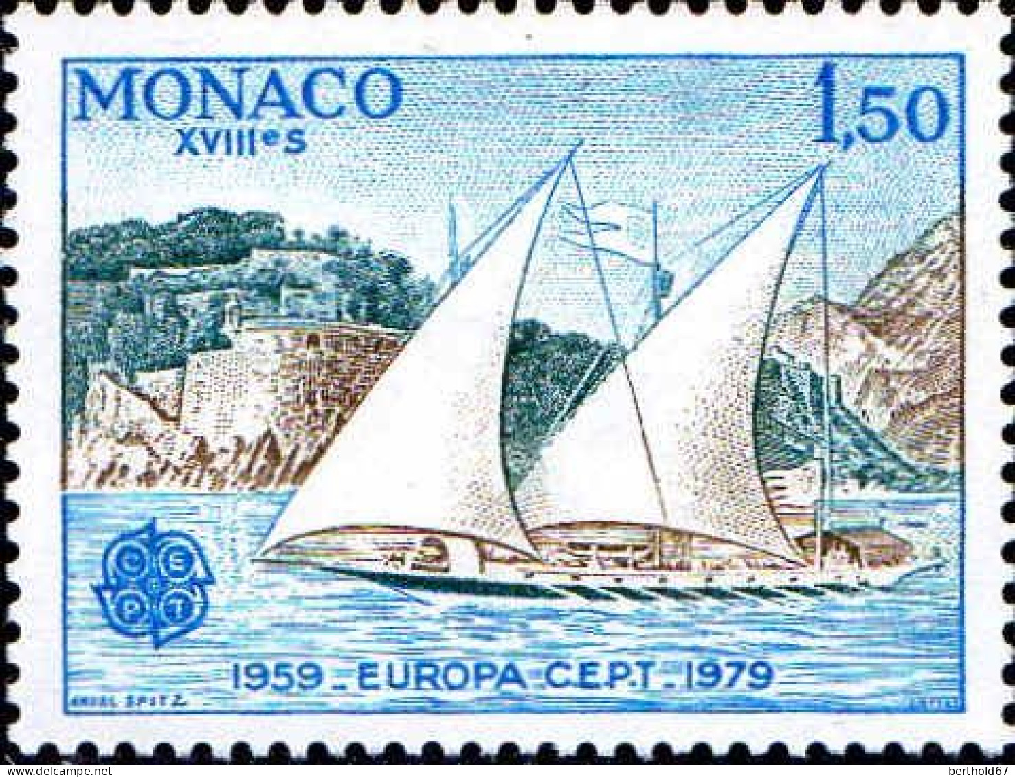Monaco Poste N** Yv:1187 Mi:1376 Europa Cept Felouque Princière - 1979