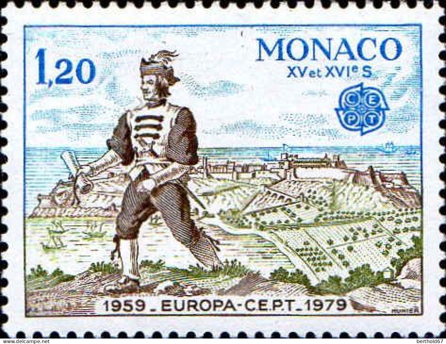 Monaco Poste N** Yv:1186 Mi:1375 Europa Cept Homme D'armes Messager - 1979